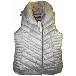 NWT Lands’ End Women's Insulated Cozy Fleece Lined Primaloft Vest XL Light Stone